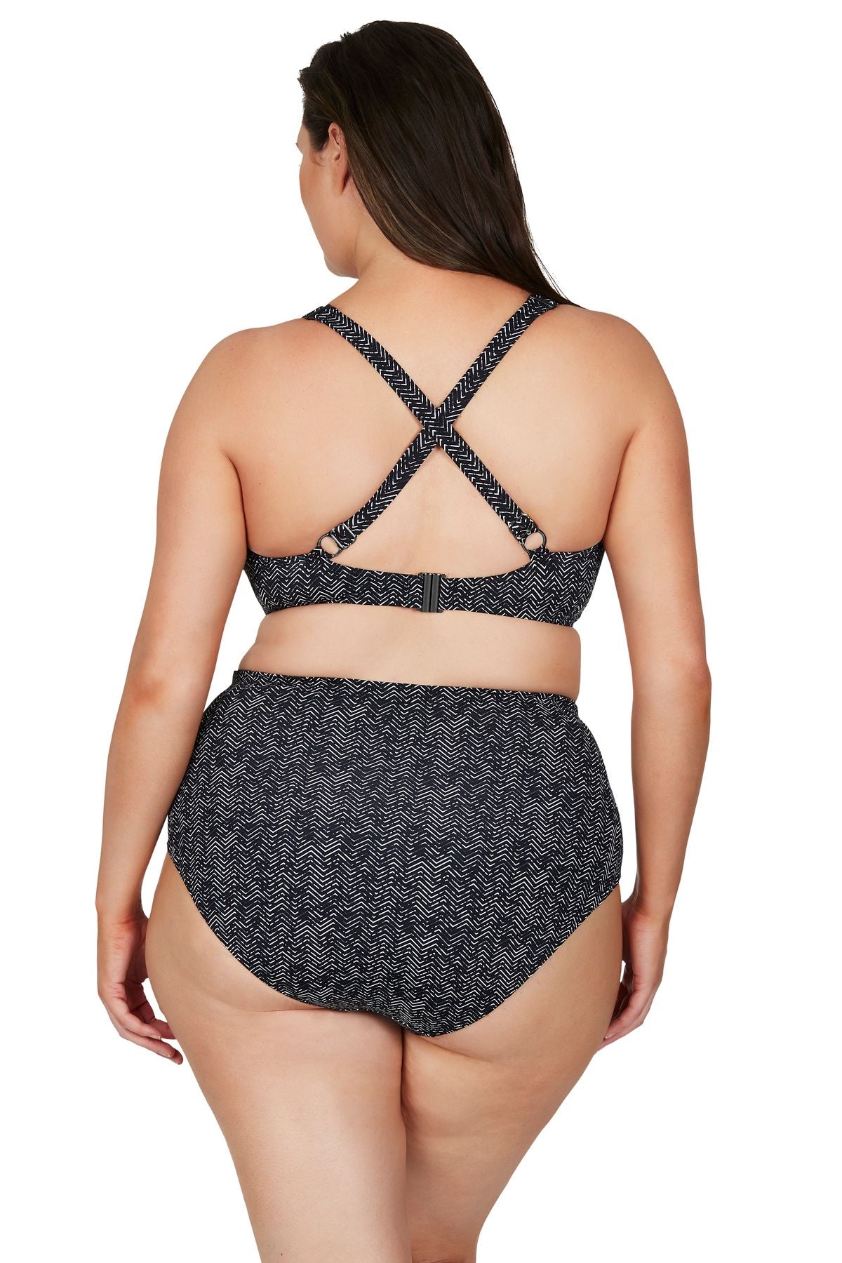 Artesands Zig Zag Rouched Side High Waist Pant