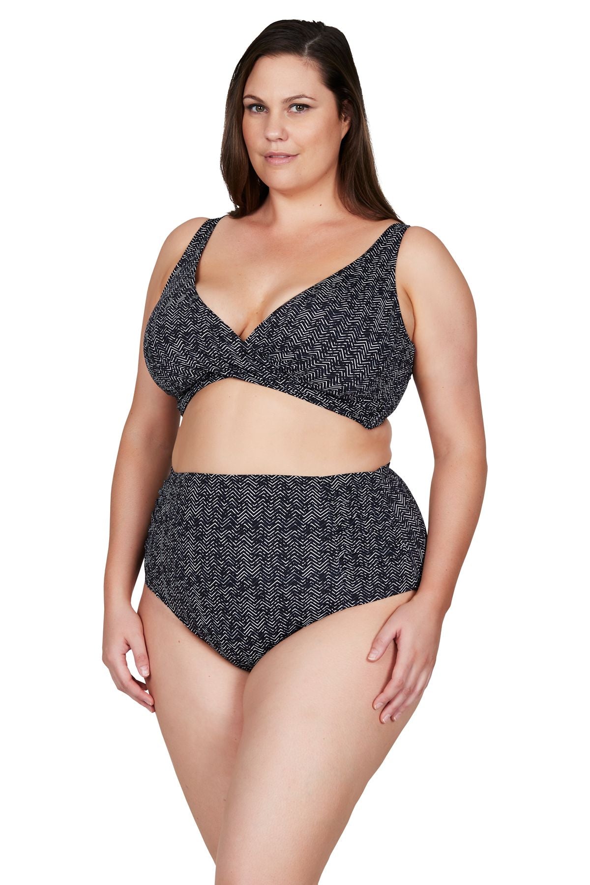 Artesands Zig Zag Rouched Side High Waist Pant